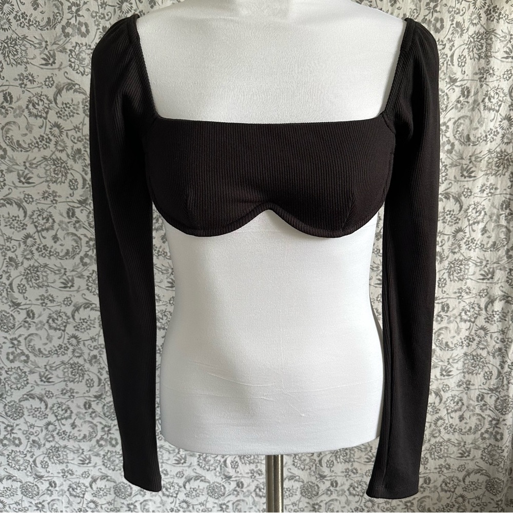 Princess Polly Black and White Long Sleeve Bodysuit